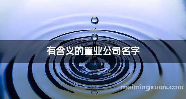 有含义的置业公司名字