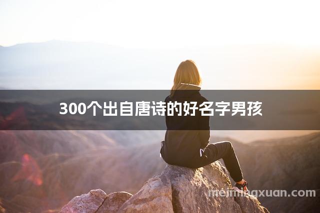 300个出自唐诗的好名字男孩