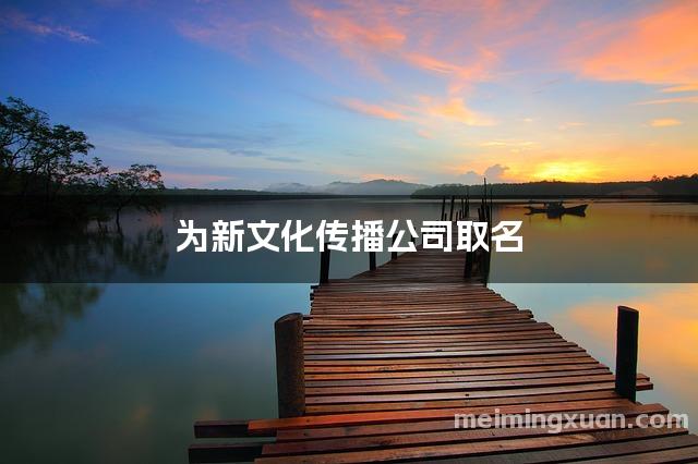 为新文化传播公司取名