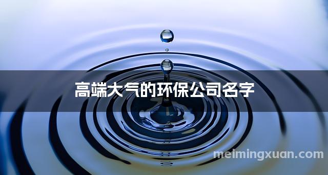 高端大气的环保公司名字